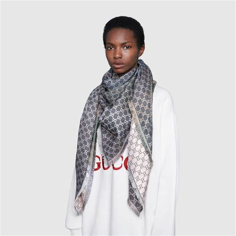 szal chusta gucci|Grey GG Jacquard Shawl .